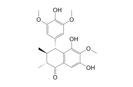 (2.alpha.,3.beta.,4.alpha.)-5,7-dihydroxy-4-(4-hydroxy-3,5-dimethoxyphenyl)-6-methoxy-2,3-dimethyl-3,4-dihydronaphthalene-1-(2H)-one