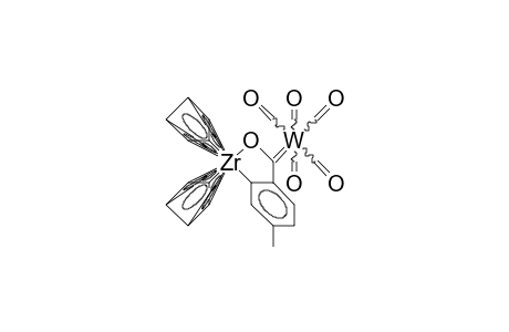 [4,5-Benzo-3-(dicyclopentadienyl-zirconia)-2-oxa-cyclopentylidene]-pentacarbonyl-tungsten methyl deriv. A