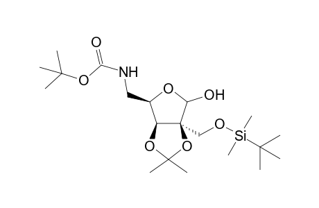 5-(tert-Butoxycarbonyl)amino-2-C-(tert-butyldimethyl)-silyloxymethyl-5-deoxy-2,3-O-isopropylidene-D-lyxofuranose