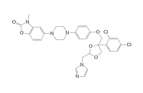 1-[3'-Methylbenzoxazol-2'(3H)-on-6'-yl]-4-{4'-[2"-(2"',4"'-dichlorophenyl)-2'(1H-imidazol-1"-ylmethyl)-1',3'-dioxolan-4'-yl]methyleneoxy]phenyl}piperazine