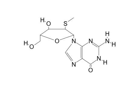 2-amino-9-[(2R,3R,4R,5R)-4-hydroxy-5-methylol-3-(methylthio)tetrahydrofuran-2-yl]-3H-purin-6-one