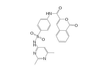 N-(4-{[(2,6-dimethyl-4-pyrimidinyl)amino]sulfonyl}phenyl)-1-oxo-1H-2-benzopyran-3-carboxamide