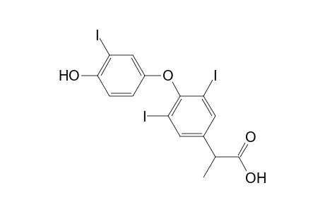 4-(3'-Iodo-4'-hydroxyphenoxy)-3,5-diiodo-.alpha.-methylphenylacetic acid (.alpha.-methyl-3,5,3'-triiodothyroacetic acid, m-triac VII)
