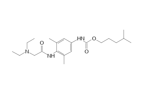 4-[2-(diethylamino)acetamido]-3,5-dimethylcarbanilic acid, isohexyl ester