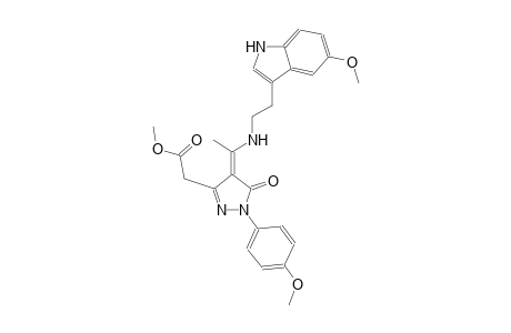 1H-pyrazole-3-acetic acid, 4,5-dihydro-4-[1-[[2-(5-methoxy-1H-indol-3-yl)ethyl]amino]ethylidene]-1-(4-methoxyphenyl)-5-oxo-, methyl ester, (4Z)-