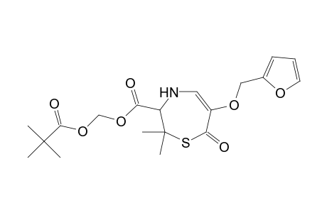 1,4-Thiazepine-3-carboxylic acid, 6-(2-furanylmethoxy)-2,3,4,7-tetrahydro-2,2-dimethyl-7-oxo-, (2,2-dimethyl-1-oxopropoxy)methyl ester