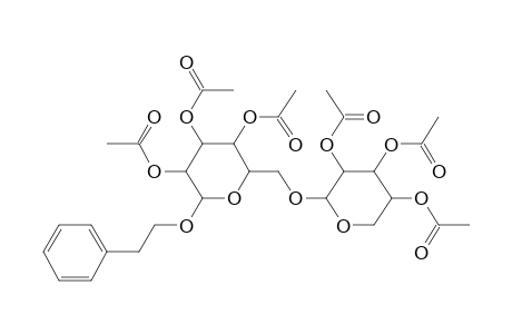 2-(2-Phenylethoxy)-6-[(3,4,5-trihydroxyoxan-2-yl)oxymethyl]oxane-3,4,5-triol, hexaacetate (isomer 1)