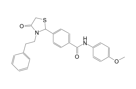 N-(4-methoxyphenyl)-4-[4-oxo-3-(2-phenylethyl)-1,3-thiazolidin-2-yl]benzamide