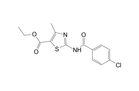 2-(p-chlorobenzamido)-4-methyl-5-thiazolecarboxylic acid, ethyl ester