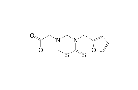 2-[5-(furan-2-ylmethyl)-6-sulfanylidene-1,3,5-thiadiazinan-3-yl]acetic acid