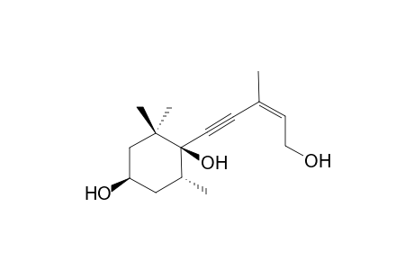 2Z-5-((1S,4'R,6'R)-1',4'-Dihydroxy-2',2',6'-trimethylcyclohexyl)-3-methyl-2-penten-4-yn-1-ol