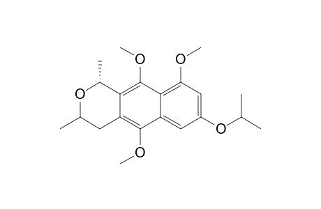 1H-Naphtho[2,3-c]pyran, 3,4-dihydro-5,9,10-trimethoxy-1,3-dimethyl-7-(1-methylethoxy)-, trans-(.+-.)-