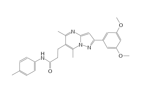 pyrazolo[1,5-a]pyrimidine-6-propanamide, 2-(3,5-dimethoxyphenyl)-5,7-dimethyl-N-(4-methylphenyl)-