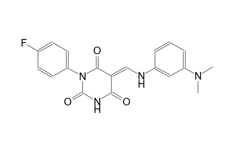 2,4,6(1H,3H,5H)-pyrimidinetrione, 5-[[[3-(dimethylamino)phenyl]amino]methylene]-1-(4-fluorophenyl)-, (5E)-