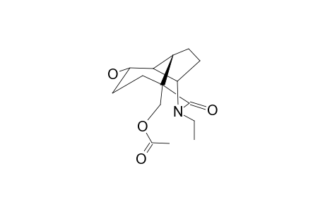 (1R*,4R*,7S*,8S*,9S*)-1-Acetoxymethyl-3-aza-3-ethyl-9-hydroxy-2-oxotricyclo[5.4.0.0(4,8)]undecane