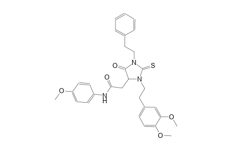 2-[3-[2-(3,4-dimethoxyphenyl)ethyl]-5-oxo-1-(2-phenylethyl)-2-thioxo-4-imidazolidinyl]-N-(4-methoxyphenyl)acetamide