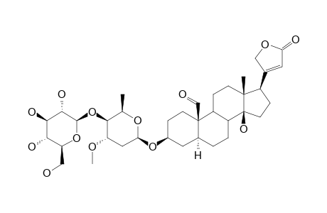 BOIVINIDE_B;COROTOXIGENIN_3-O-[BETA-D-GLUCOPYRANOSYL-(1->4)-BETA-D-SARMENTOPYRANOSIDE]