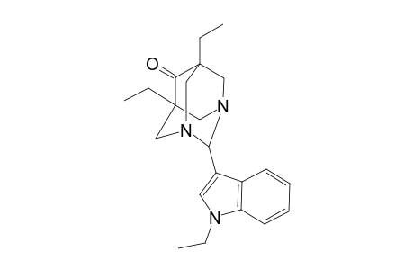 1,3-Diazatricyclo[3.3.1.1(3,7)]decan-6-one, 5,7-diethyl-2-(1-ethyl-1H-indol-3-yl)-