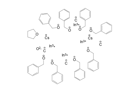 Dicesium carbanide octa(phenylmethanolate)tetrahydrofuran indium(III) oxygen