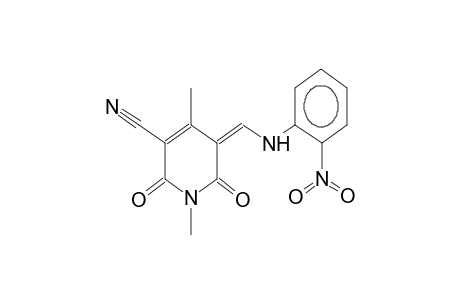 1,4-dimethyl-3-cyano-5-(2-nitroanilinomethylidene)-1,2,5,6-tetrahydropyridin-2,6-dione