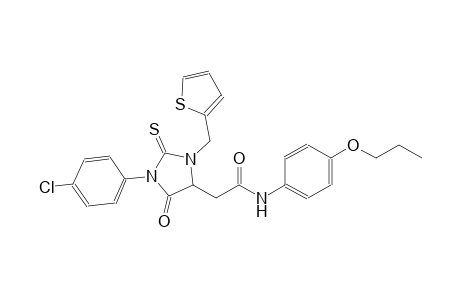 2-[1-(4-chlorophenyl)-5-oxo-3-(2-thienylmethyl)-2-thioxo-4-imidazolidinyl]-N-(4-propoxyphenyl)acetamide