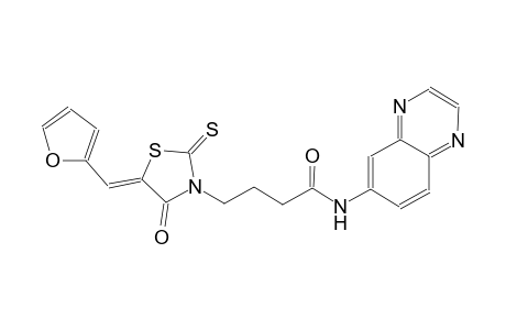 3-thiazolidinebutanamide, 5-(2-furanylmethylene)-4-oxo-N-(6-quinoxalinyl)-2-thioxo-, (5Z)-