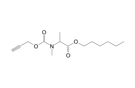 Alanine, N-methyl-N-propargyloxycarbonyl-, hexyl ester