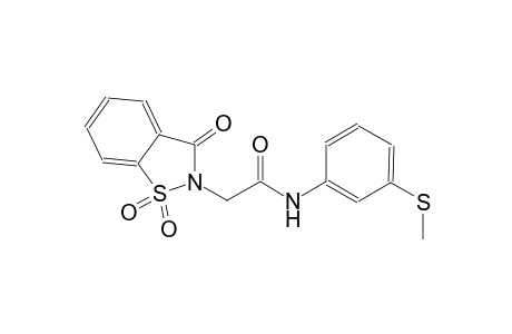 2-(1,1-dioxido-3-oxo-1,2-benzisothiazol-2(3H)-yl)-N-[3-(methylsulfanyl)phenyl]acetamide