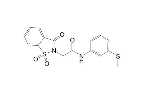 2-(1,1-dioxido-3-oxo-1,2-benzisothiazol-2(3H)-yl)-N-[3-(methylsulfanyl)phenyl]acetamide