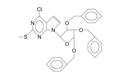 4-Chloro-2-methylthio-7-(2,3,5-tri-O-benzyl-A-D-arabino-furanosyl)-pyrrolo(2,3-D)pyrimidine