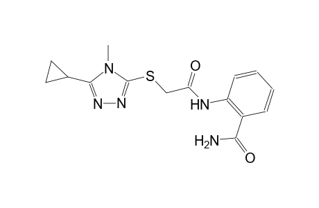 2-({[(5-cyclopropyl-4-methyl-4H-1,2,4-triazol-3-yl)sulfanyl]acetyl}amino)benzamide