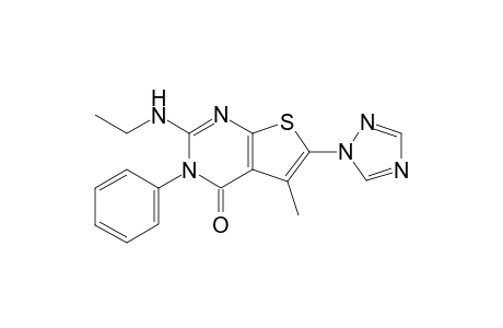 2-Ethylamino-5-methyl-3-phenyl-6-(1H-1,2,4-triazol-1-yl)thieno[2,3-d]pyrimidin-4(3H)-one