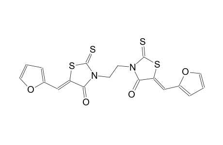 (5Z)-5-(2-furylmethylene)-3-{2-[(5Z)-5-(2-furylmethylene)-4-oxo-2-thioxo-1,3-thiazolidin-3-yl]ethyl}-2-thioxo-1,3-thiazolidin-4-one