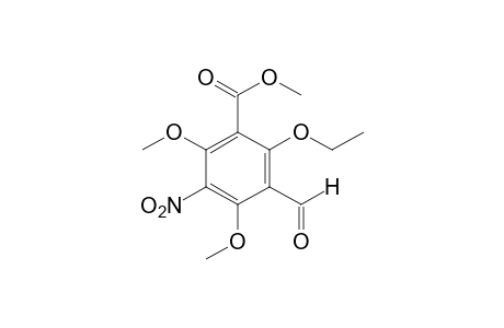 4,6-dimethoxy-2-ethoxy-5-nitroisophthalaldehydic acid, methyl ester
