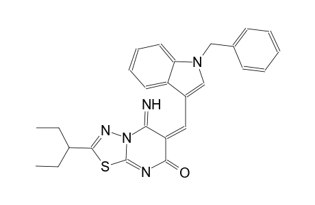 (6E)-6-[(1-benzyl-1H-indol-3-yl)methylene]-2-(1-ethylpropyl)-5-imino-5,6-dihydro-7H-[1,3,4]thiadiazolo[3,2-a]pyrimidin-7-one