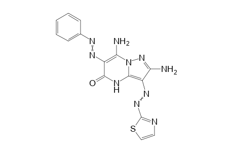 2,7-Diamino-6-(phenyldiazenyl)-3-(thiazol-2-yldiazenyl)pyrazolo[1,5-a]pyrimidin-5(4H)-one