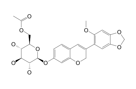 JUDAICIN-7-O-(6''-O-ACETYLGLUCOSIDE);7-O-(6''-O-ACETYL-BETA-D-GLUCOPYRANOSYLOXY)-2'-METHOXY-4',5'-METHYLENEDIOXYISOFLAV-3-ENE