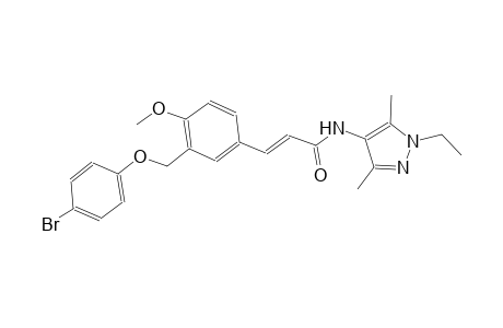 (2E)-3-{3-[(4-bromophenoxy)methyl]-4-methoxyphenyl}-N-(1-ethyl-3,5-dimethyl-1H-pyrazol-4-yl)-2-propenamide