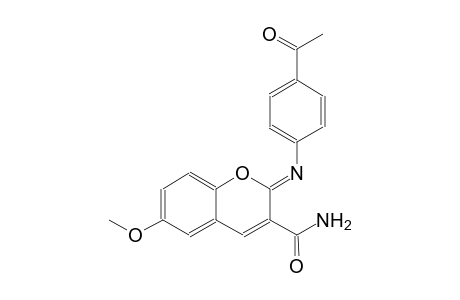 (2Z)-2-[(4-acetylphenyl)imino]-6-methoxy-2H-chromene-3-carboxamide