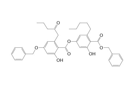 Benzoic acid, 2-hydroxy-4-[[2-hydroxy-6-(2-oxopentyl)-4-(phenylmethoxy)benzoyl]oxy]-6-pentyl-, phenylmethyl ester