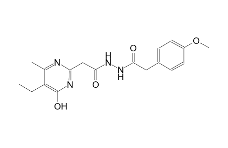 N'-[(5-ethyl-4-hydroxy-6-methyl-2-pyrimidinyl)acetyl]-2-(4-methoxyphenyl)acetohydrazide