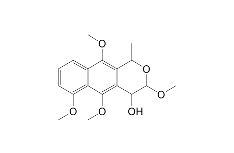 3,4-Dihydro-3,5,6,10-tetramethoxy-1-methyl-1H-naphtho[2,3-c]pyran-4-ol