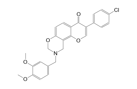 4H,8H-pyrano[2,3-f][1,3]benzoxazin-4-one, 3-(4-chlorophenyl)-9-[(3,4-dimethoxyphenyl)methyl]-9,10-dihydro-