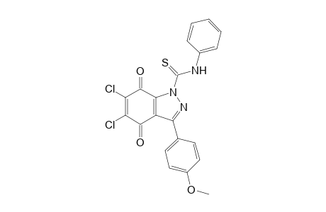 5,6-Dichloro-3-(4-methoxyphenyl)-4,7-dioxo-N-phenyl-4,7-dihydro-1H-indazole-1-carbothioamide