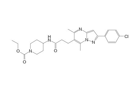 1-piperidinecarboxylic acid, 4-[[3-[2-(4-chlorophenyl)-5,7-dimethylpyrazolo[1,5-a]pyrimidin-6-yl]-1-oxopropyl]amino]-, ethyl ester
