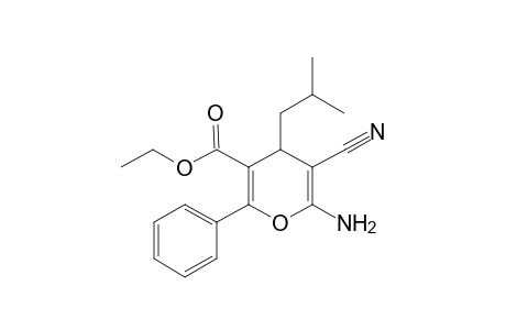 6-Amino-5-cyano-4-isobutyl-2-phenyl-4H-pyran-3-carboxylic acid ethyl ester