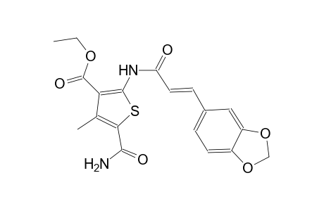 ethyl 5-(aminocarbonyl)-2-{[(2E)-3-(1,3-benzodioxol-5-yl)-2-propenoyl]amino}-4-methyl-3-thiophenecarboxylate