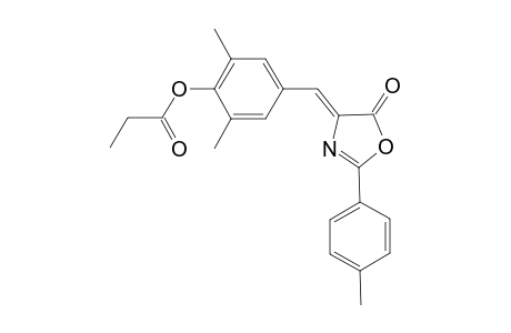 2,6-Dimethyl-4-[(2-(4-methylphenyl)-5-oxo-1,3-oxazol-4(5H)-ylidene)methyl]phenyl propionate