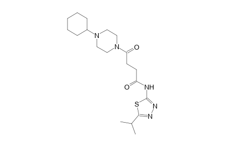 4-(4-cyclohexyl-1-piperazinyl)-N-(5-isopropyl-1,3,4-thiadiazol-2-yl)-4-oxobutanamide