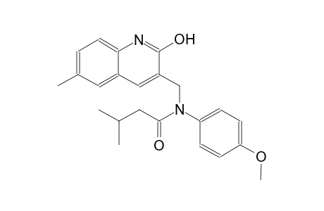 N-[(2-hydroxy-6-methyl-3-quinolinyl)methyl]-N-(4-methoxyphenyl)-3-methylbutanamide
